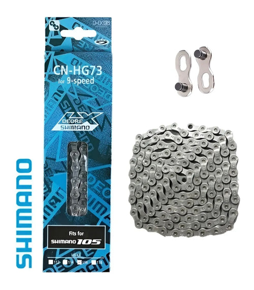 “Cadena Shimano Deore 9 velocidades modelo HG73 con eslabón rápido Quick Link para MTB y urbano – BS Bikes”